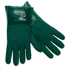 MCR SAFETY 6412, GREEN 12" GAUNTLET JERSEY LINED SANDY